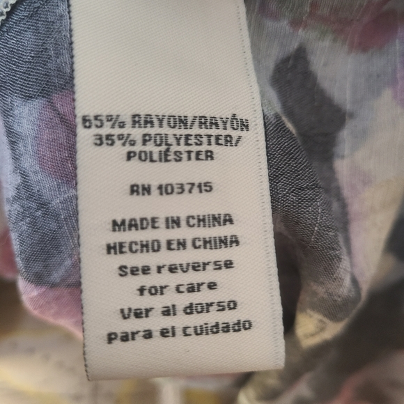 Zac and Rachel Watercolor Pastel Scoopneck Blouse Light Blue Pink Gray Size 3X - Picture 6 of 8